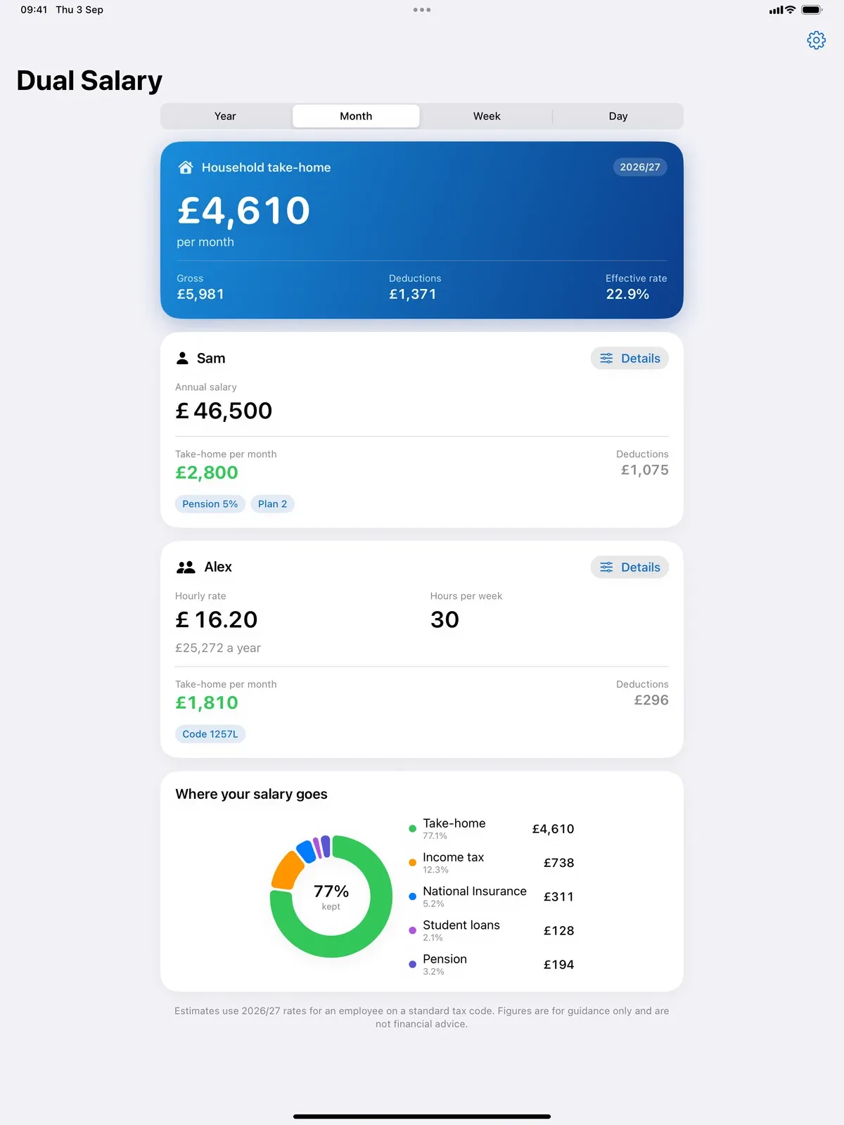 UK Dual Salary Calculator screenshot 4