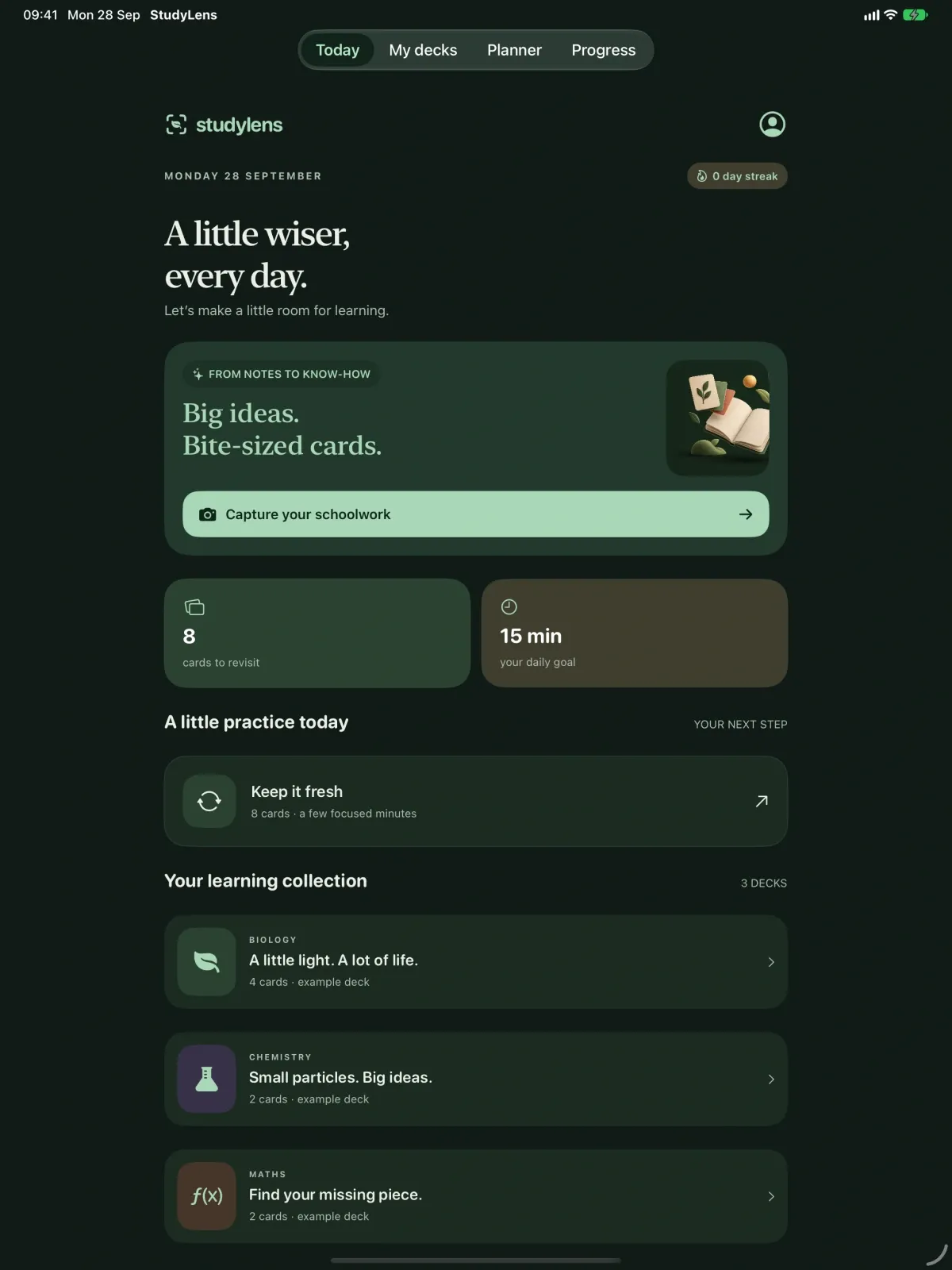 StudyLens screenshot 7 (dark mode)