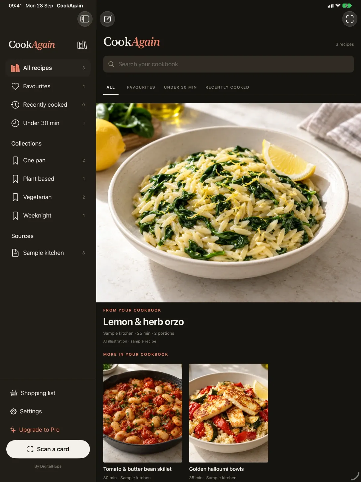 CookAgain screenshot 2 (dark mode)