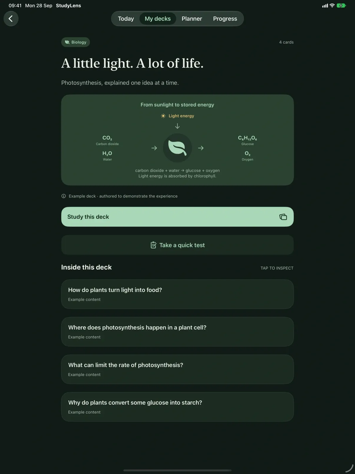 StudyLens screenshot 8 (dark mode)