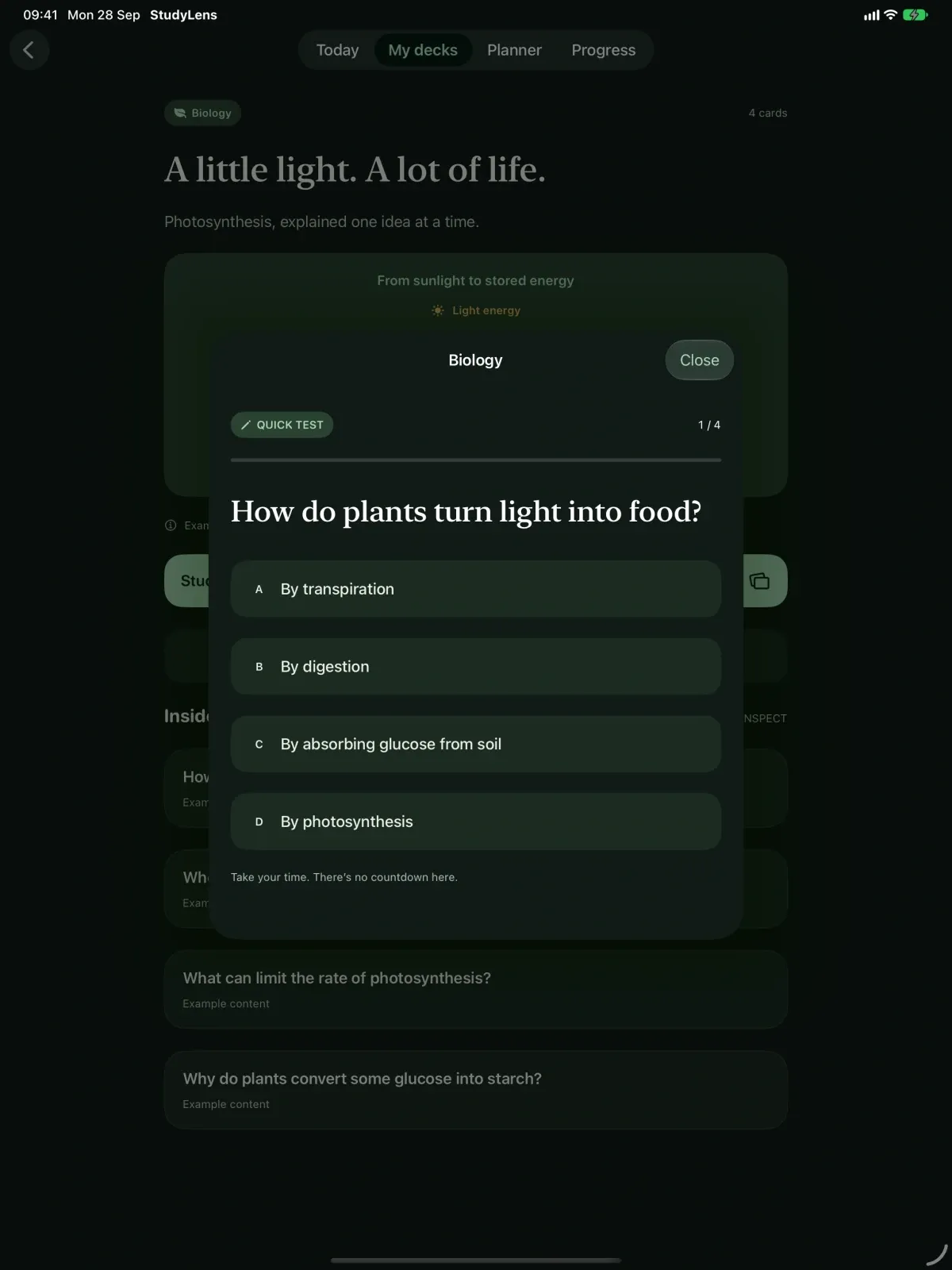 StudyLens screenshot 9 (dark mode)