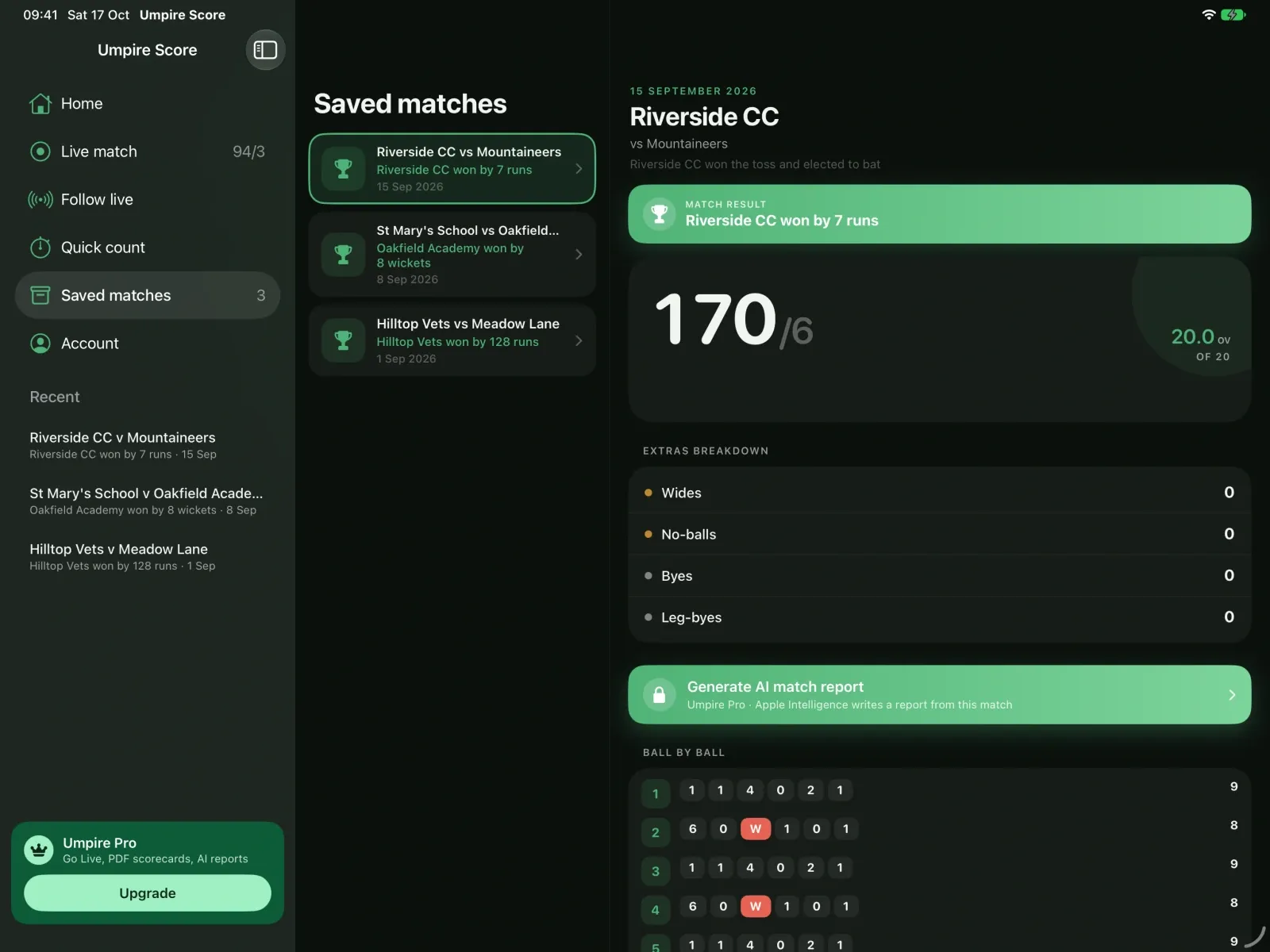 Umpire Score screenshot 12 (dark mode)