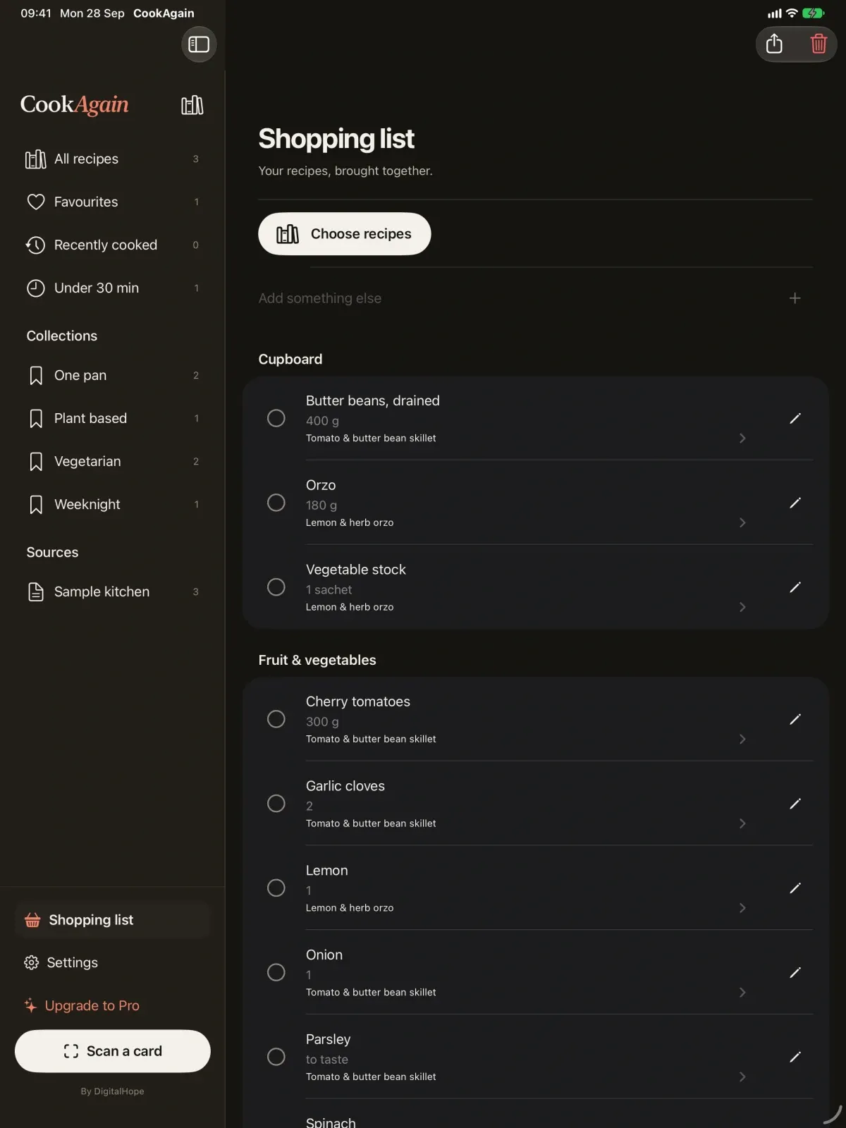 CookAgain screenshot 6 (dark mode)