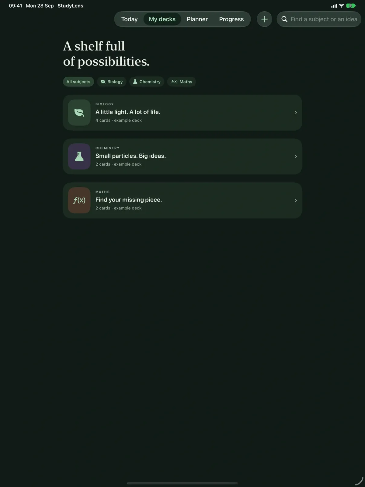 StudyLens screenshot 12 (dark mode)