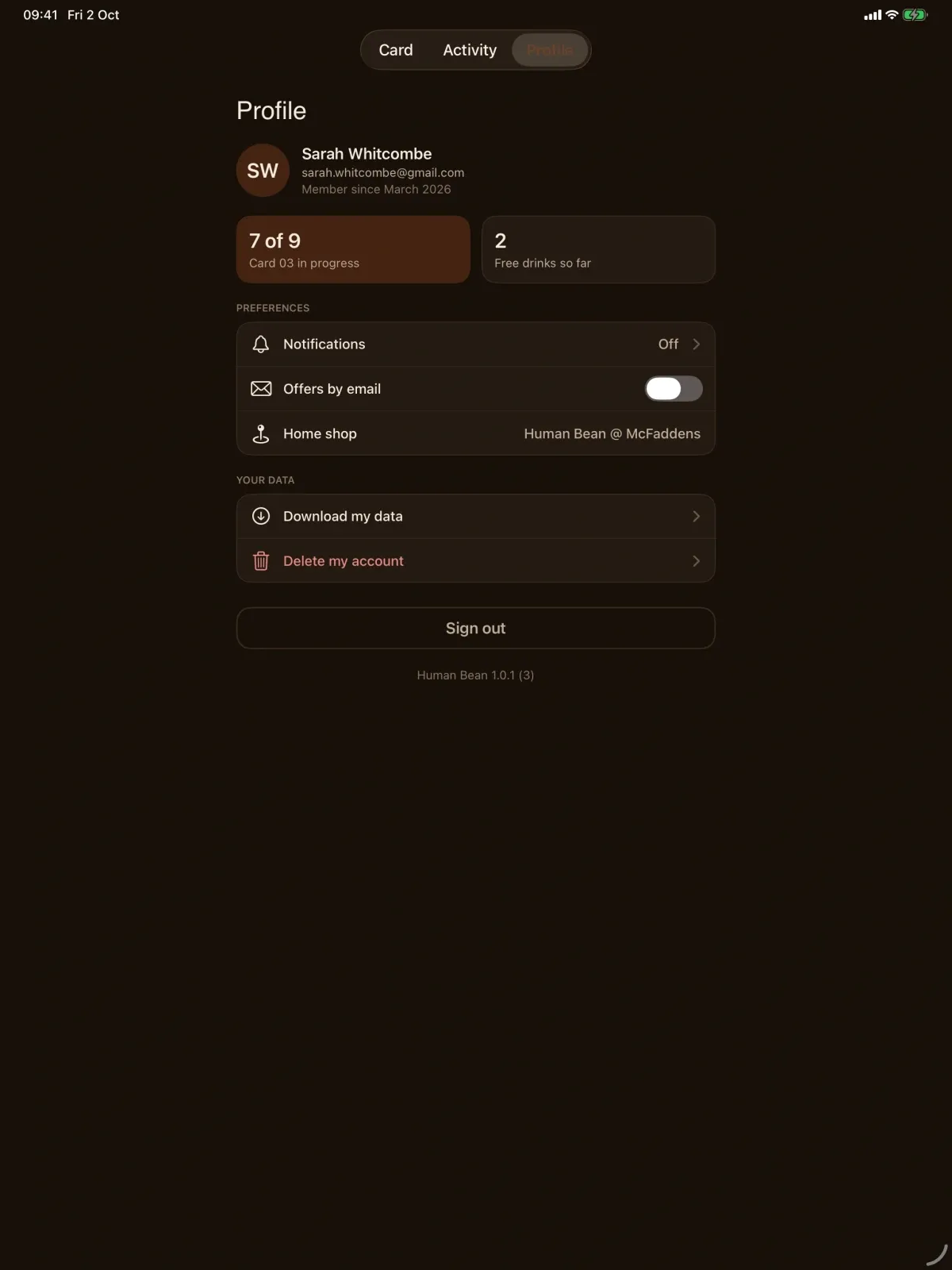 Human Bean screenshot 12 (dark mode)