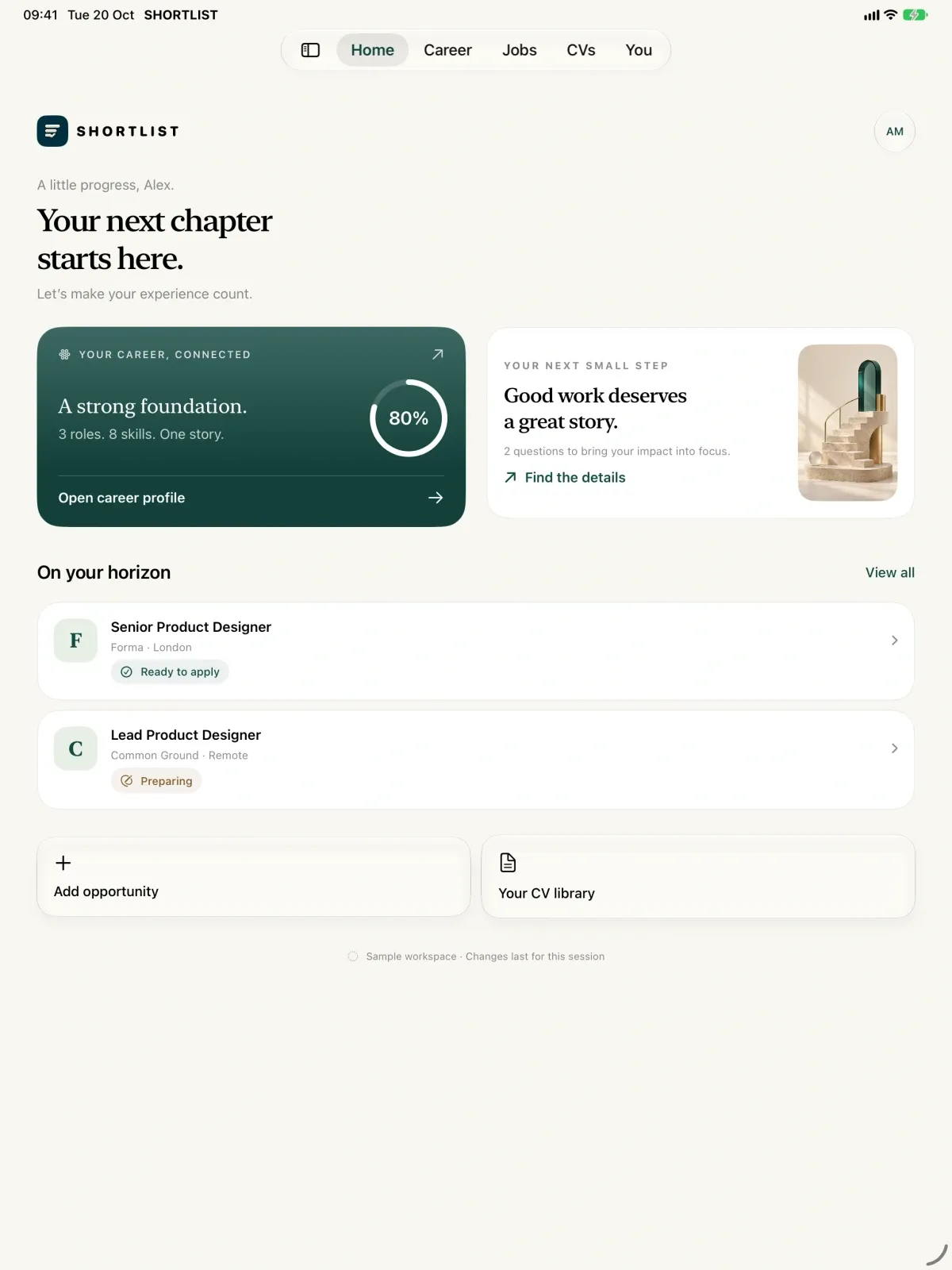 Shortlist screenshot 7 (light mode)