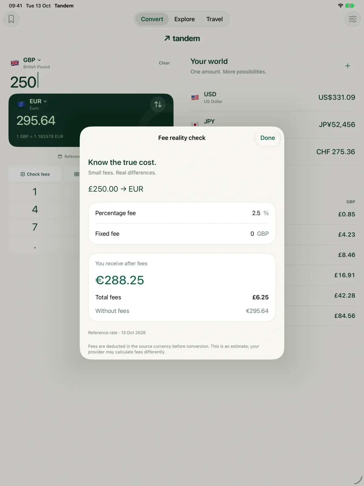 Tandem Currency screenshot 6 (light mode)