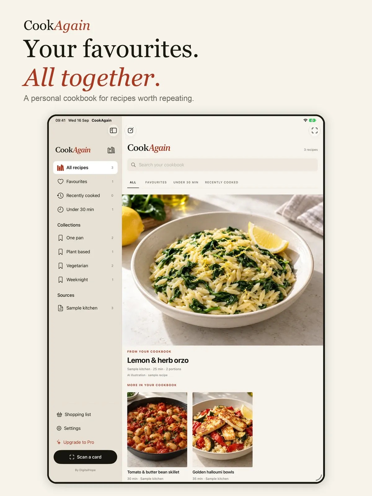 CookAgain screenshot 2 (light mode)