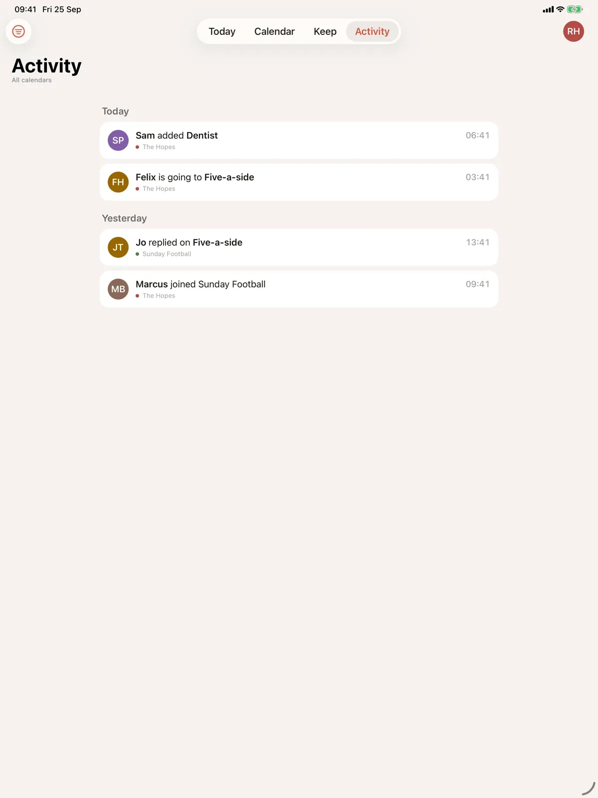Mingle - Shared Calendar screenshot 12 (light mode)