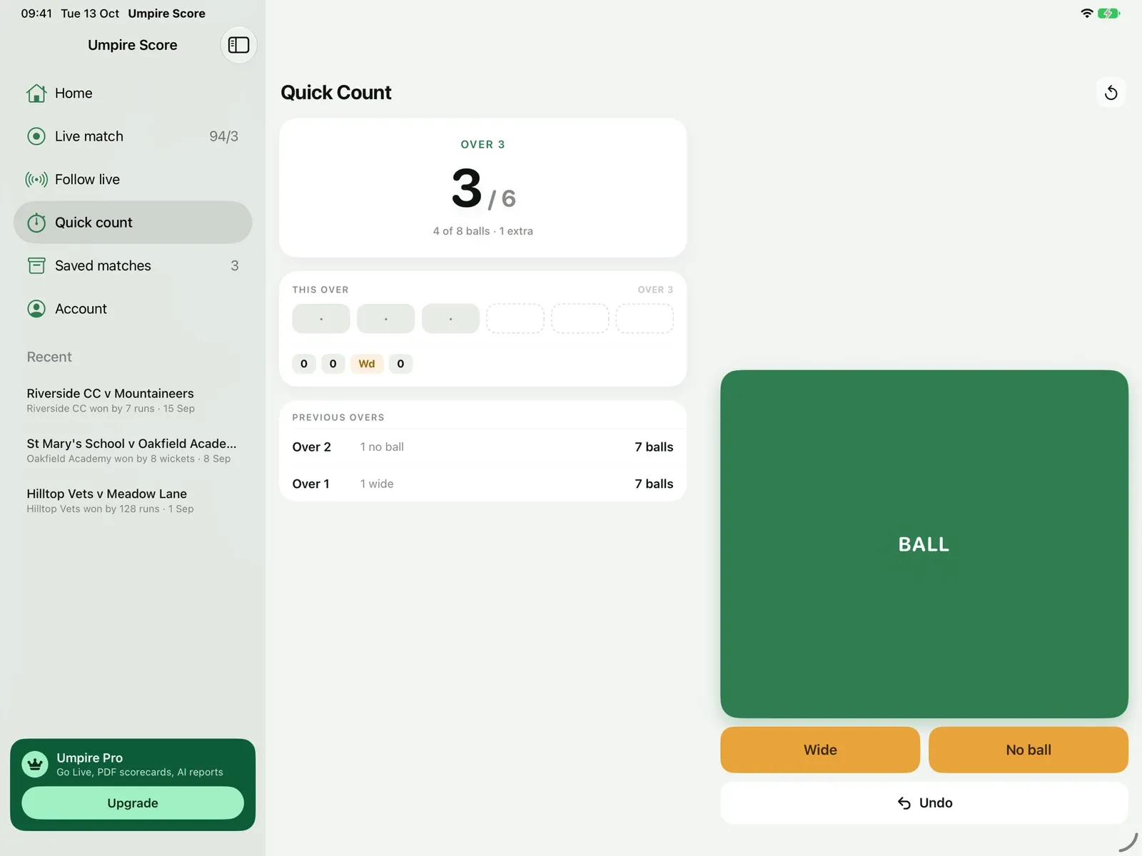 Umpire Score screenshot 13 (light mode)