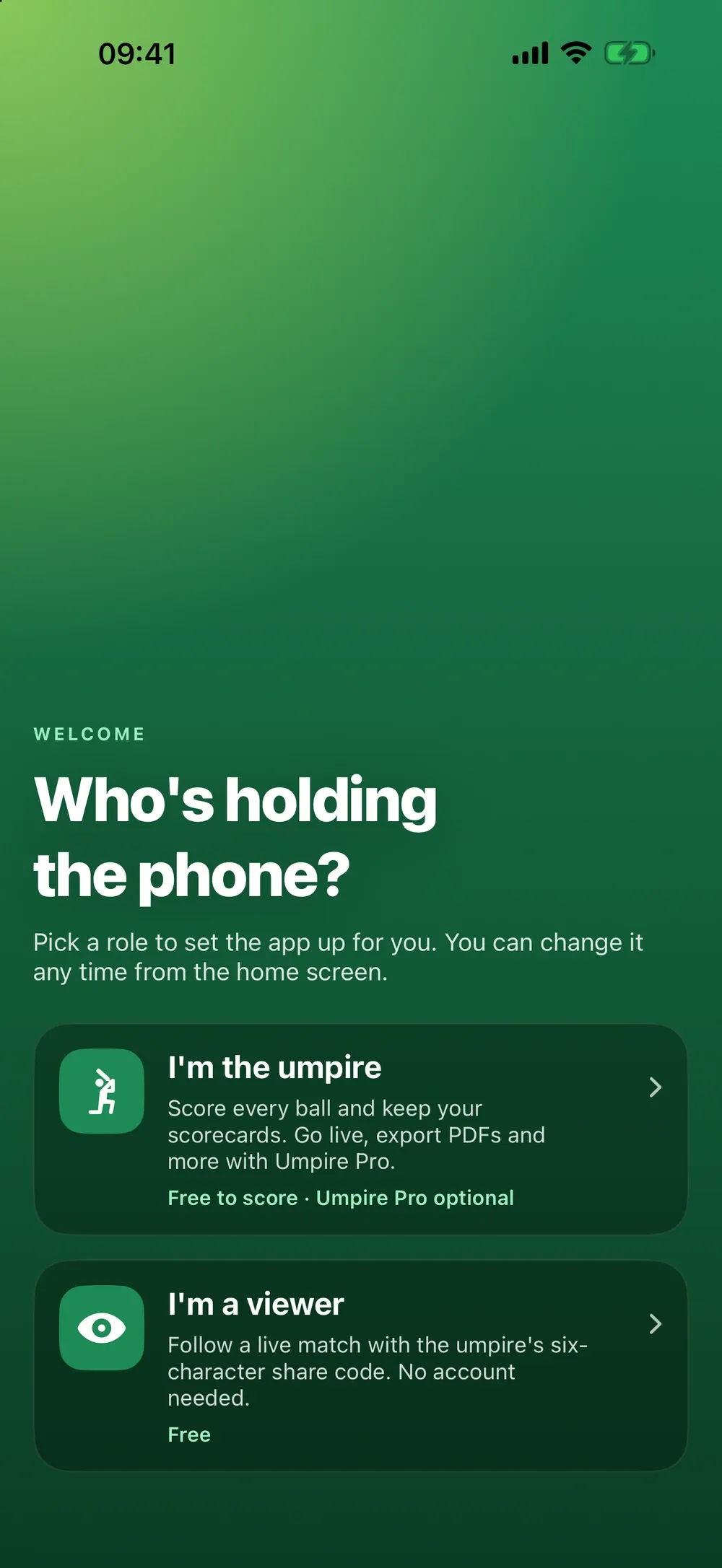 Umpire Score on iPhone