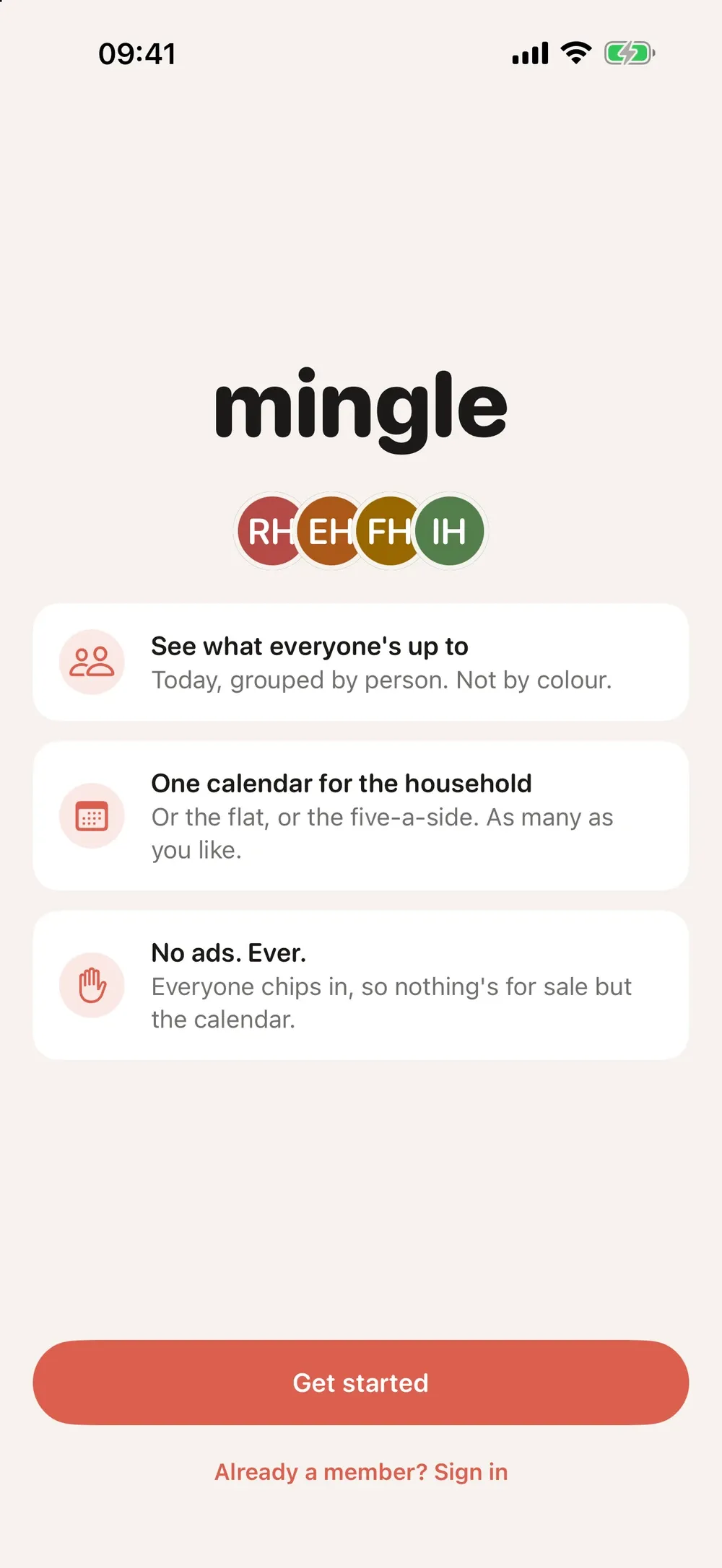 Mingle - Shared Calendar on iPhone