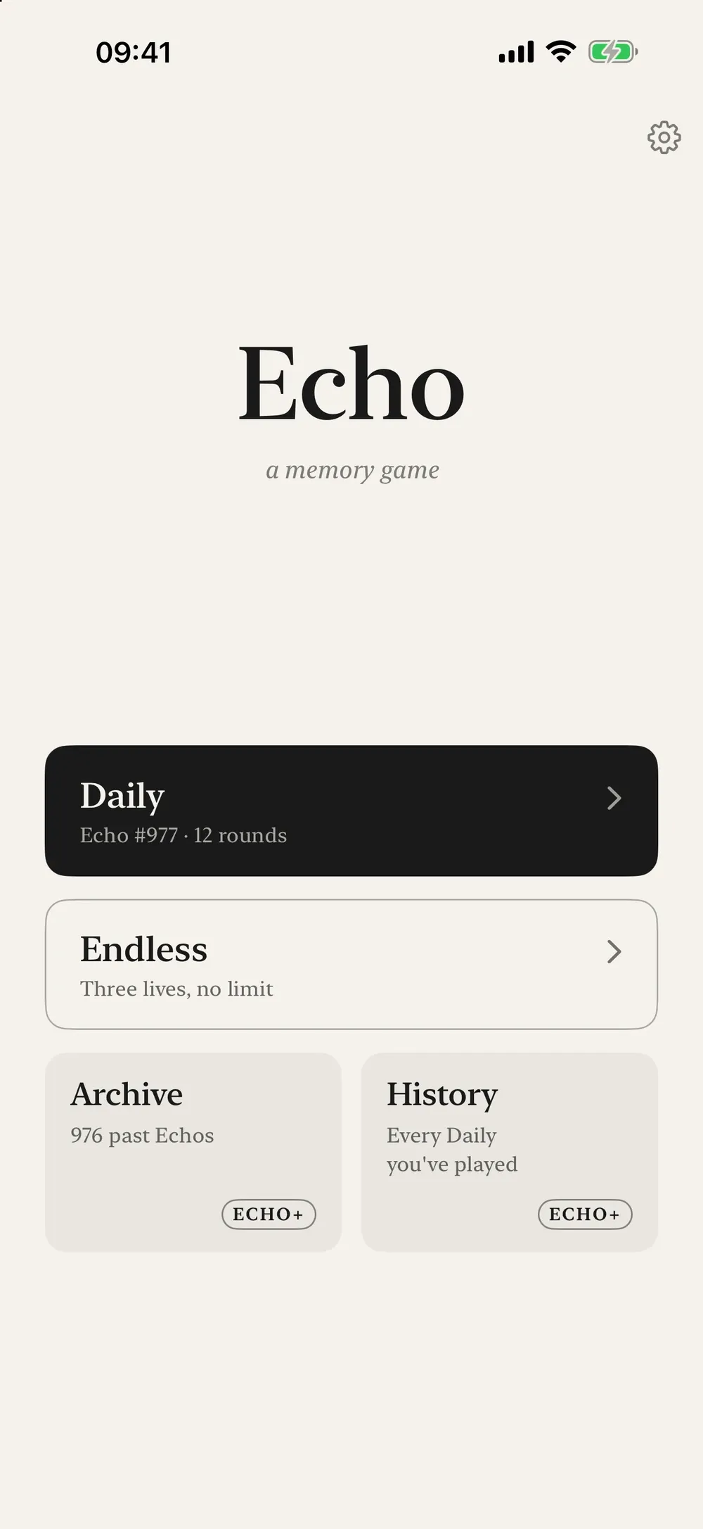Echo - A Memory Game on iPhone