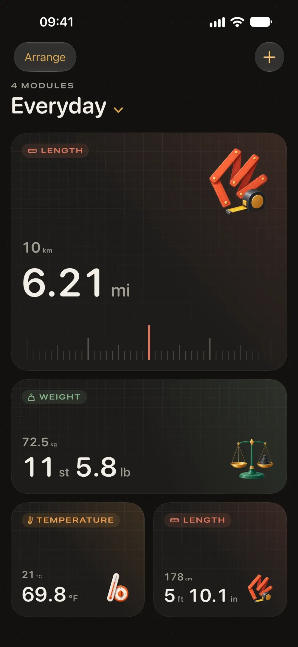 Ratio: Unit Converter on iPhone
