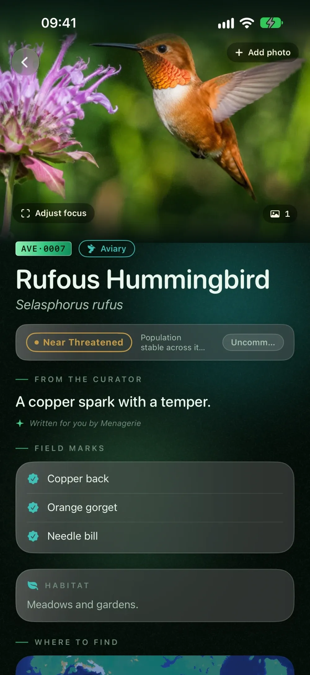 Menagerie screenshot 3 (dark mode)