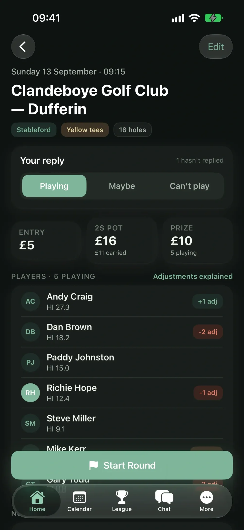 ScoreHouse screenshot 3 (dark mode)