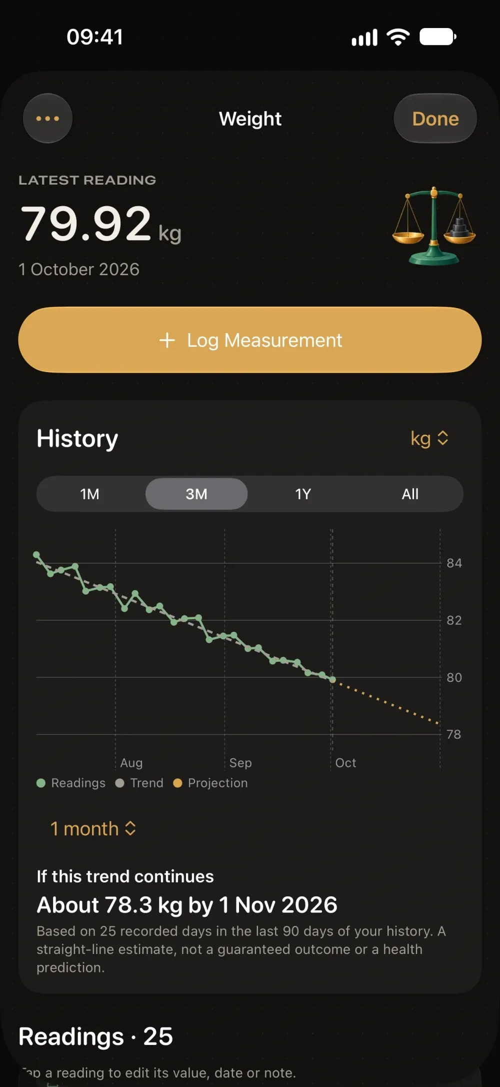 Ratio: Unit Converter screenshot 3 (dark mode)