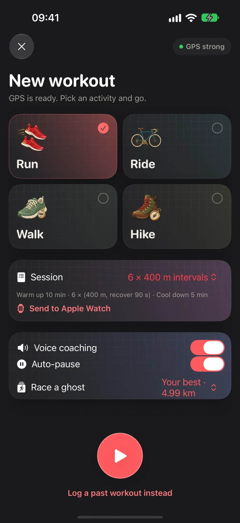 GymMate - Running, Cycling & Fitness Tracker screenshot 5 (dark mode)