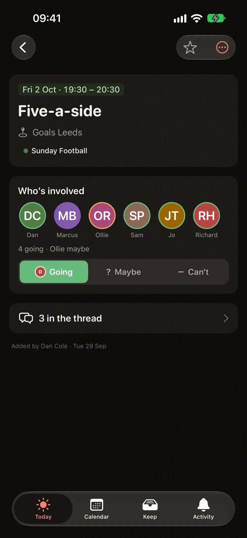 Mingle - Shared Calendar screenshot 6 (dark mode)