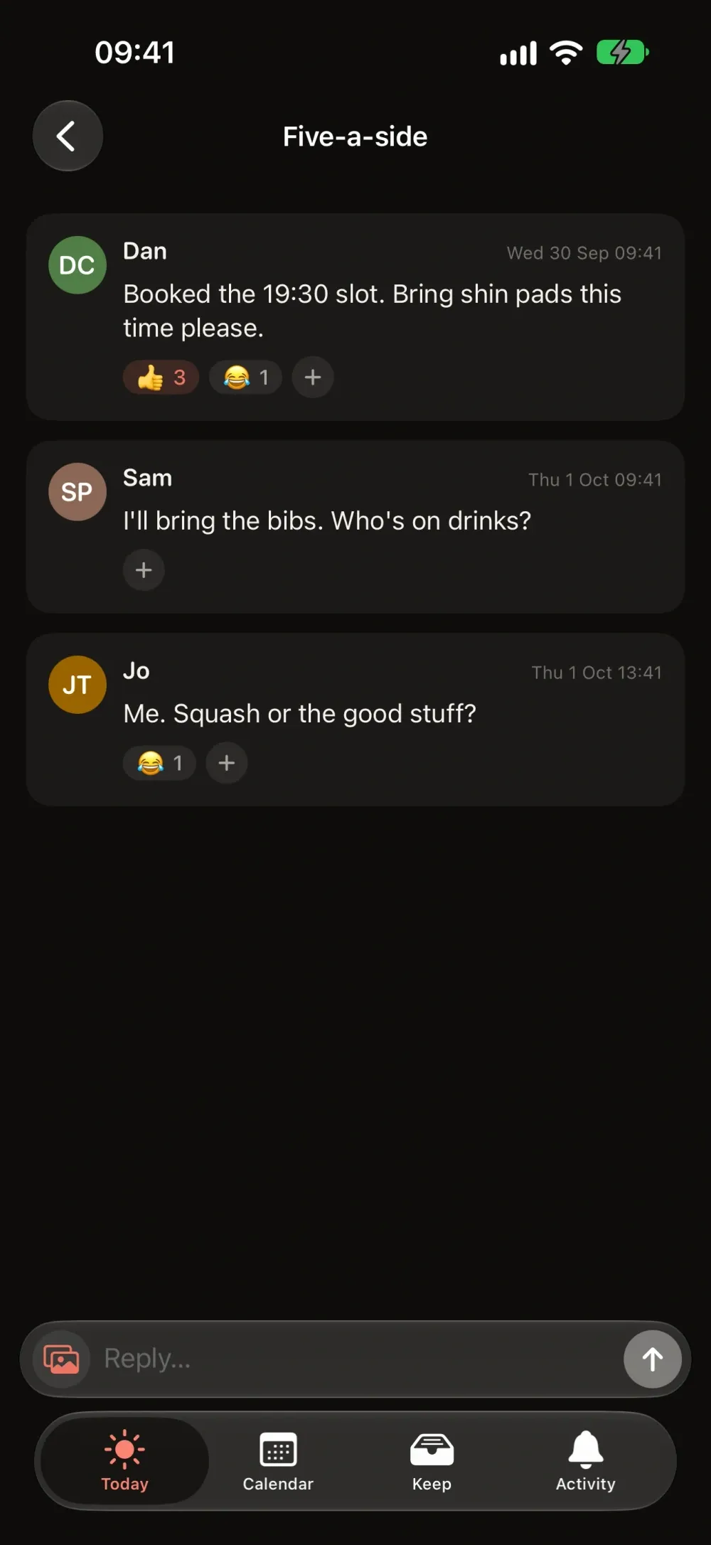 Mingle - Shared Calendar screenshot 7 (dark mode)