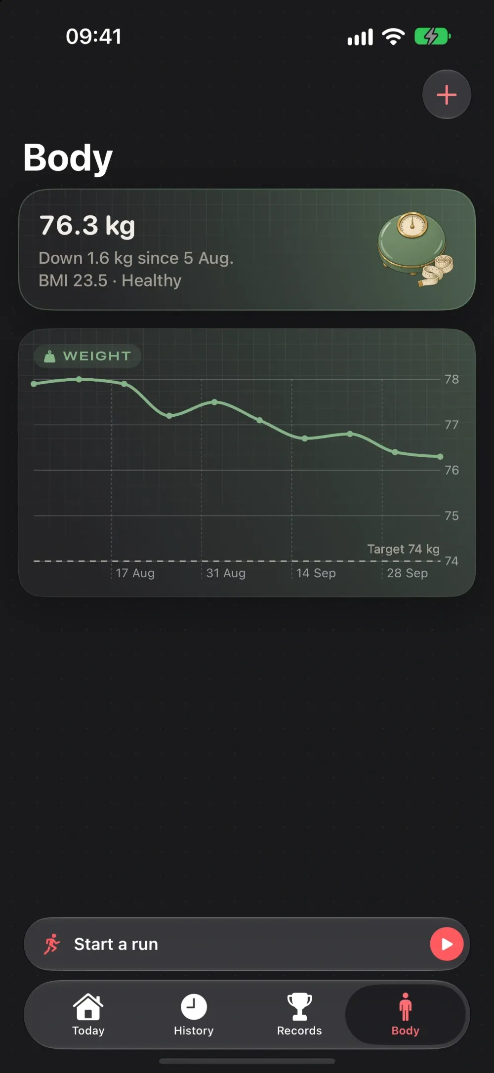 GymMate - Running, Cycling & Fitness Tracker screenshot 7 (dark mode)