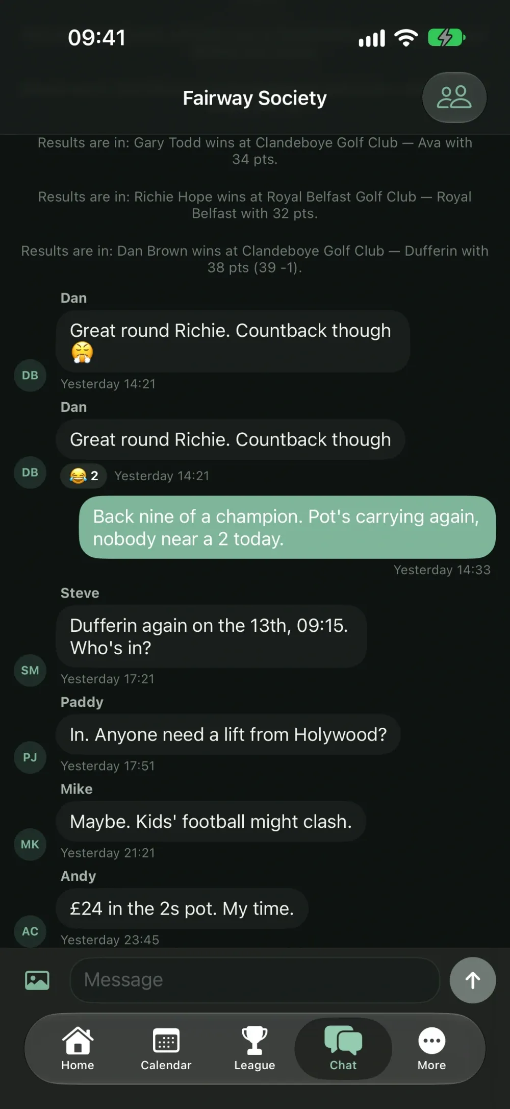 ScoreHouse screenshot 8 (dark mode)
