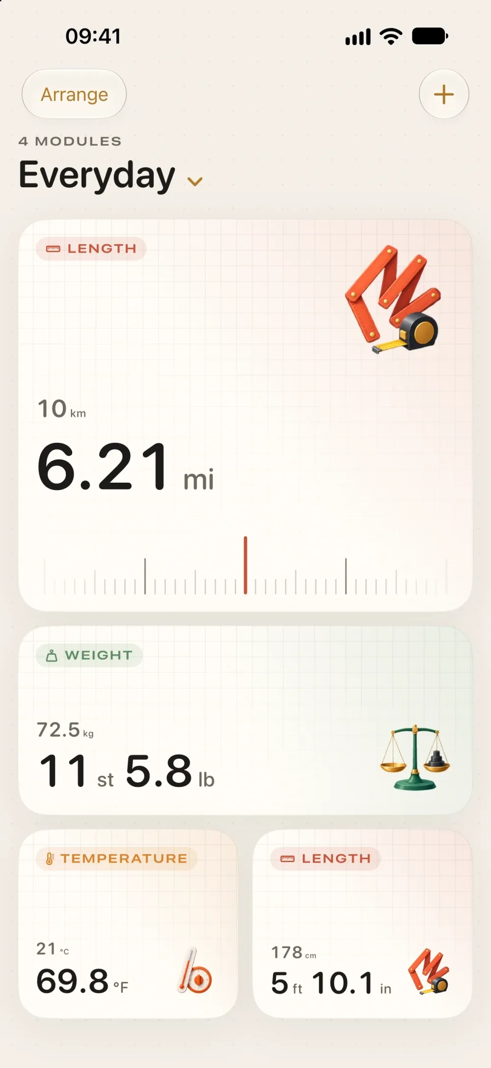 Ratio: Unit Converter on iPhone
