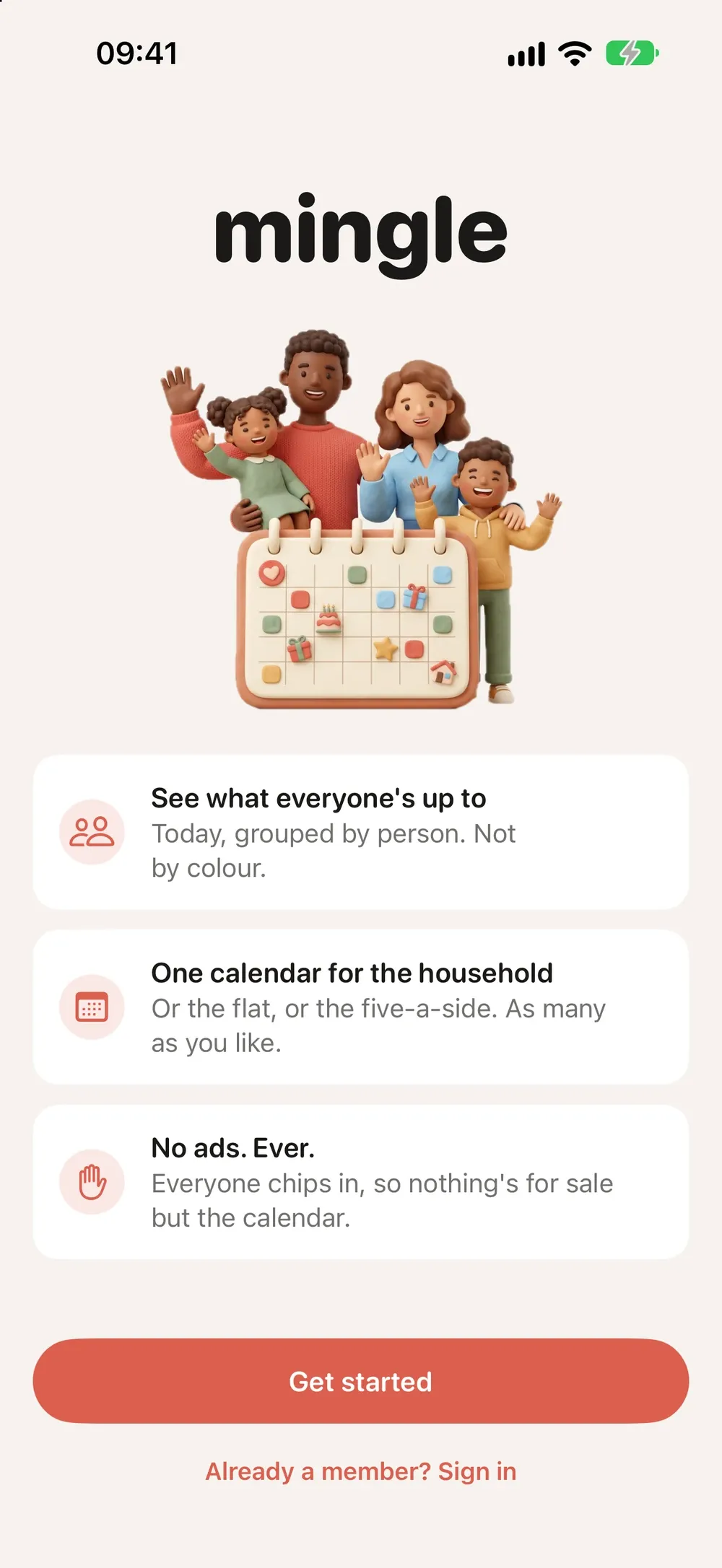 Mingle - Shared Calendar on iPhone