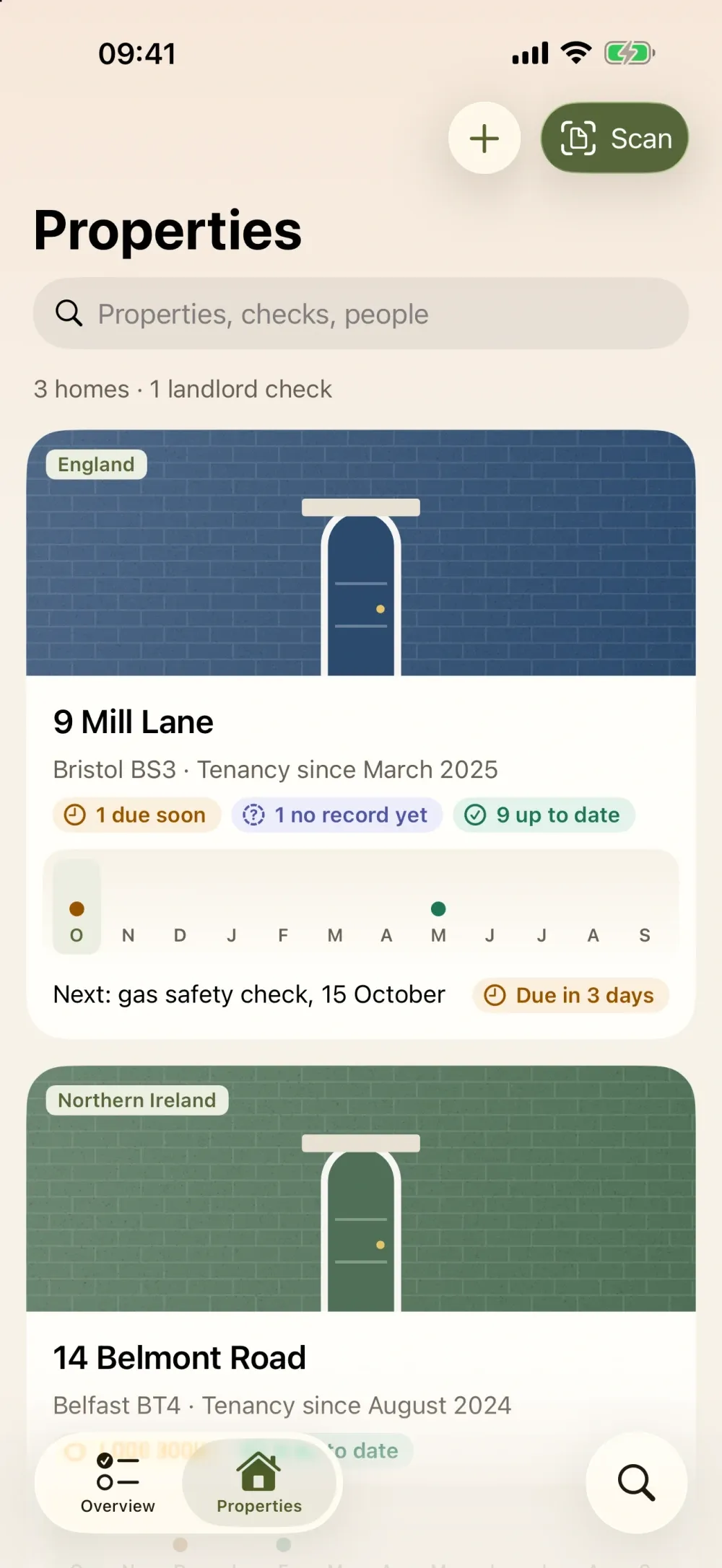 Lintel: Landlord Logbook screenshot 2 (light mode)