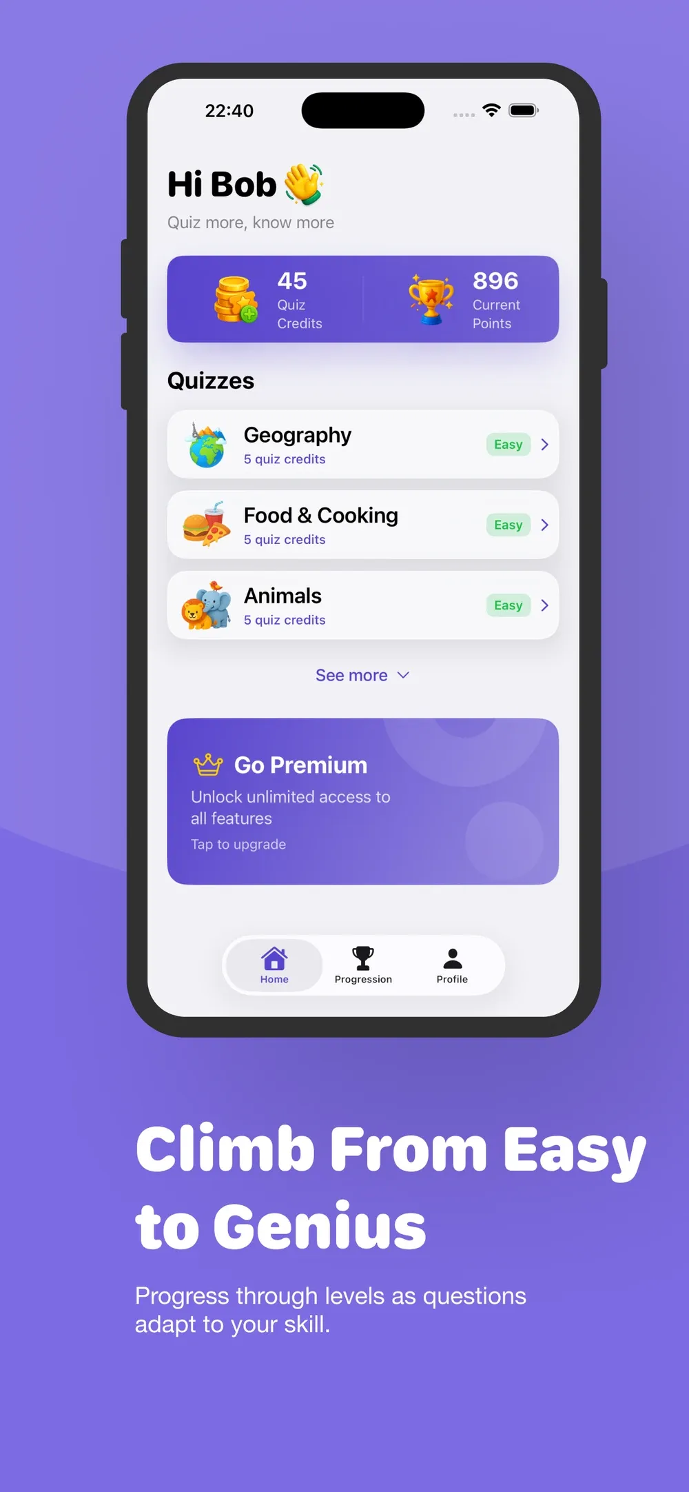 Quizzeta screenshot 2 (light mode)