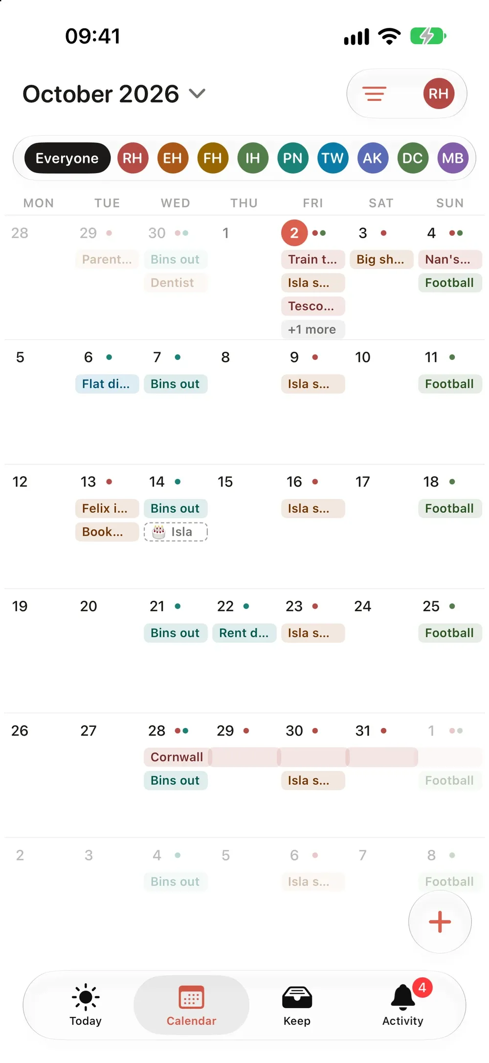 Mingle - Shared Calendar screenshot 3 (light mode)