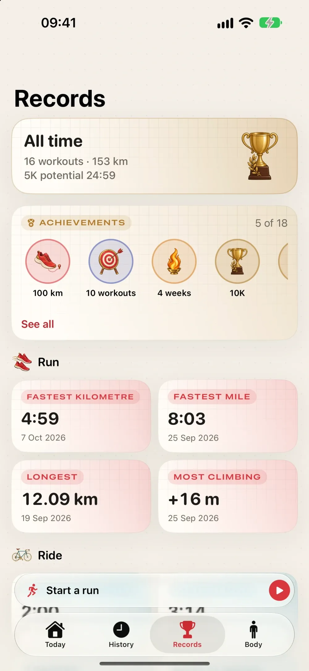 GymMate - Running, Cycling & Fitness Tracker screenshot 4 (light mode)