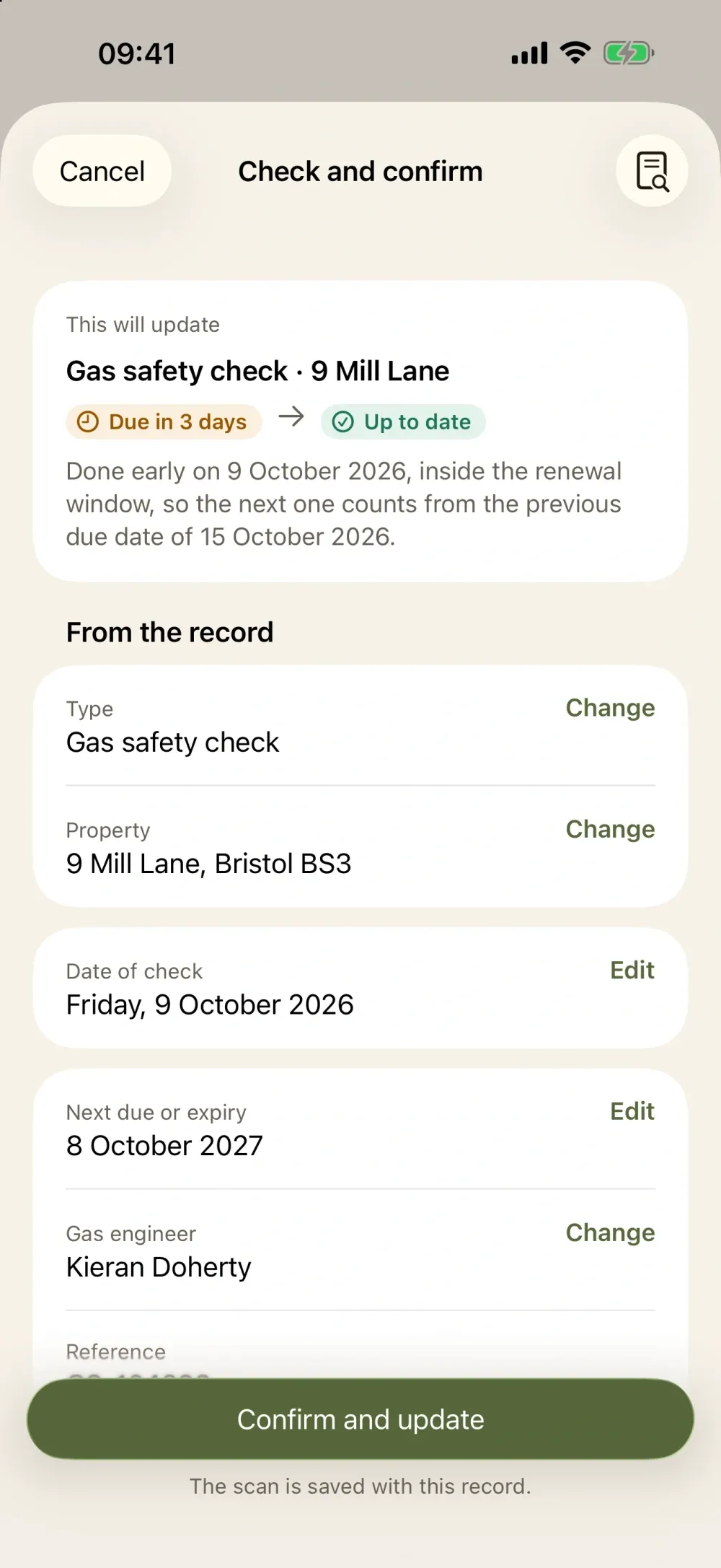 Lintel: Landlord Logbook screenshot 5 (light mode)