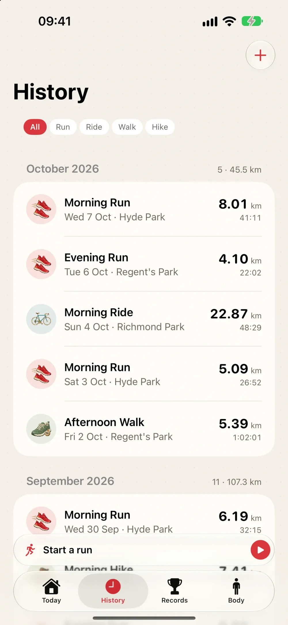 GymMate - Running, Cycling & Fitness Tracker screenshot 6 (light mode)