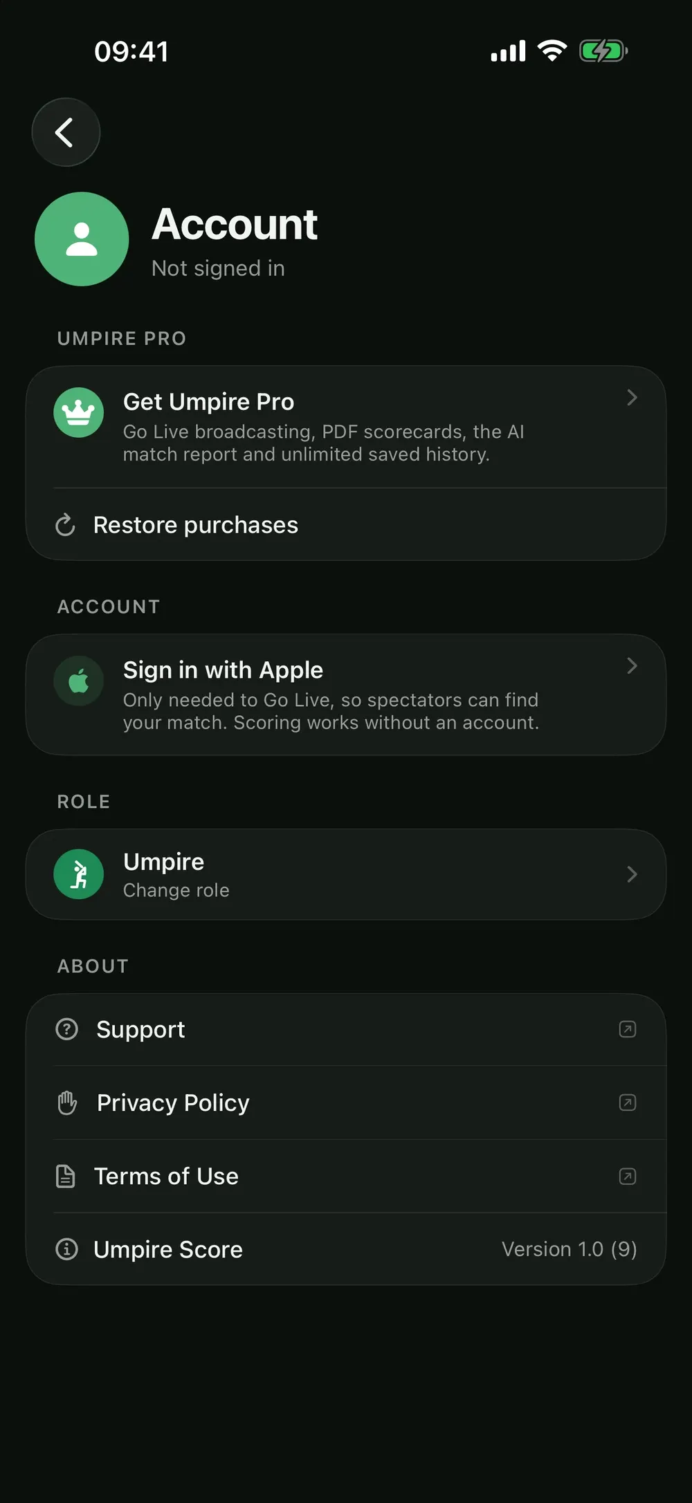 Umpire Score screenshot 7 (light mode)
